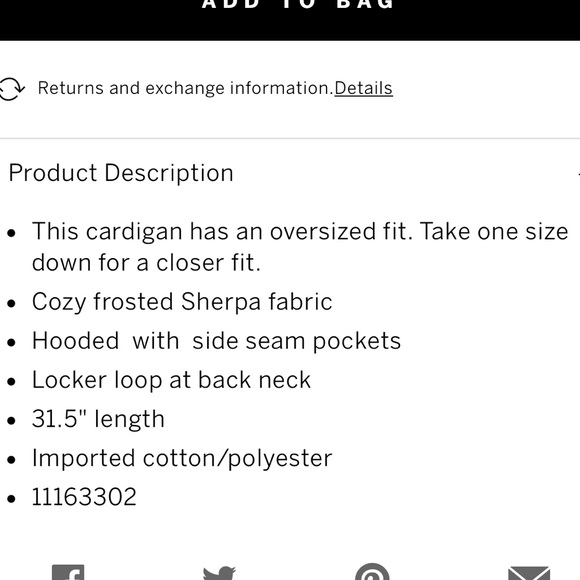 $22FIRM!! NEW VS Sherpa cardigan WaRM sweater M/L - Picture 4 of 4